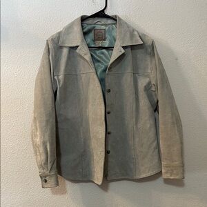 Ami Grayish Blue  Leather Jacket with Classic Collar size medium